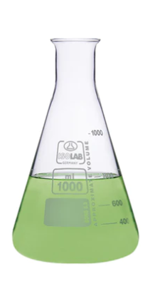 Matraz Erlenmeyer con cuello estrecho de 1000 ml.